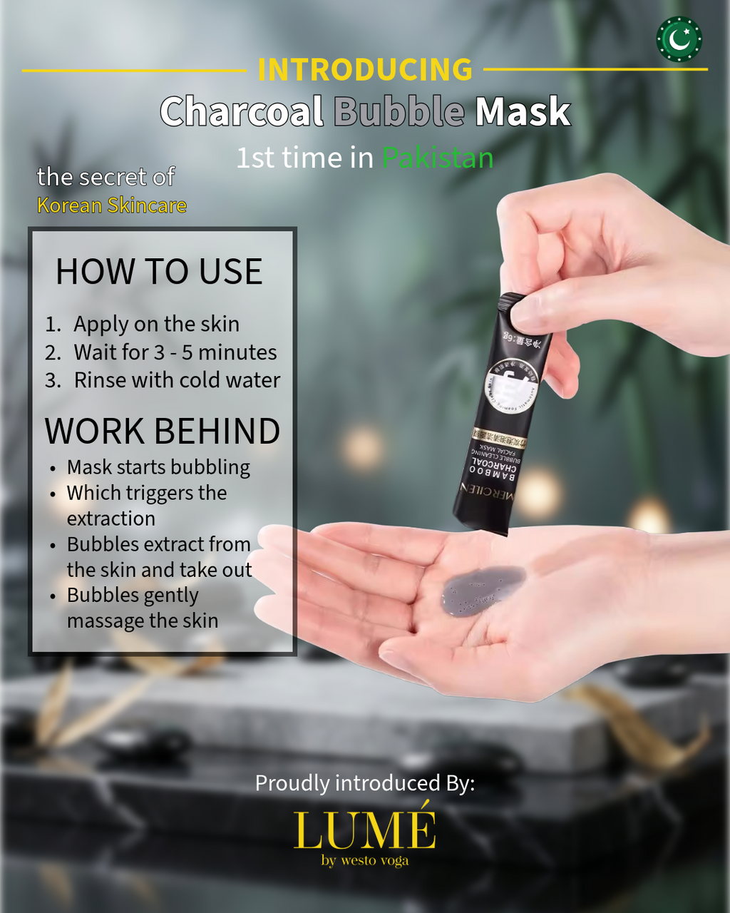 Bamboo Charcoal Bubble Mask Sachets in Pakistan by WV LUME