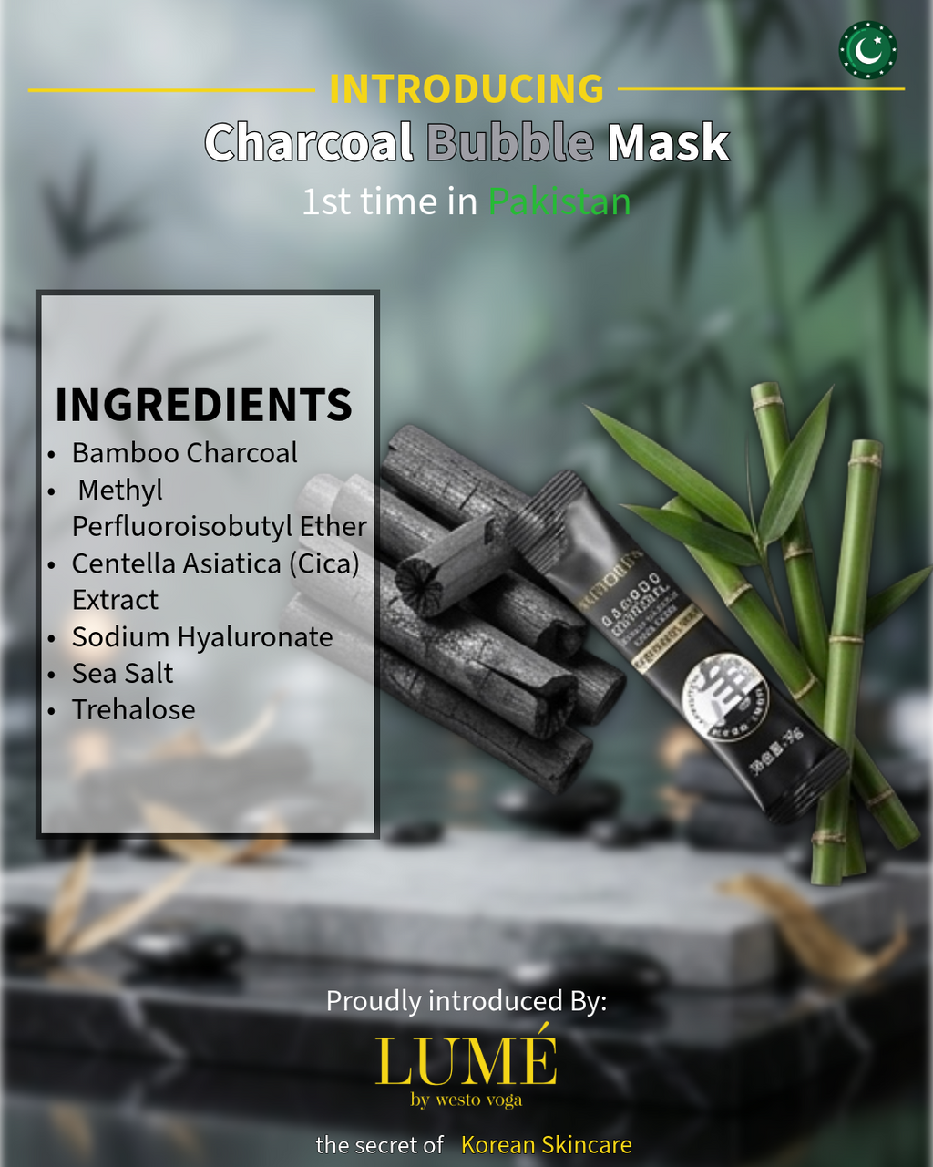 Bamboo Charcoal Bubble Mask Sachets in Pakistan by WV LUME